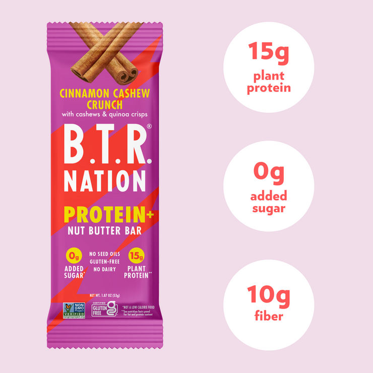 High Protein Cinnamon Cashew Crunch PROTEIN+ Bar Sampler (4-Count)