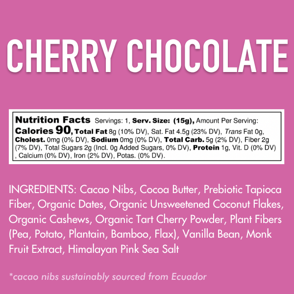 Dark Chocolate Superfood Truffle Cups: Cherry (18 cups)